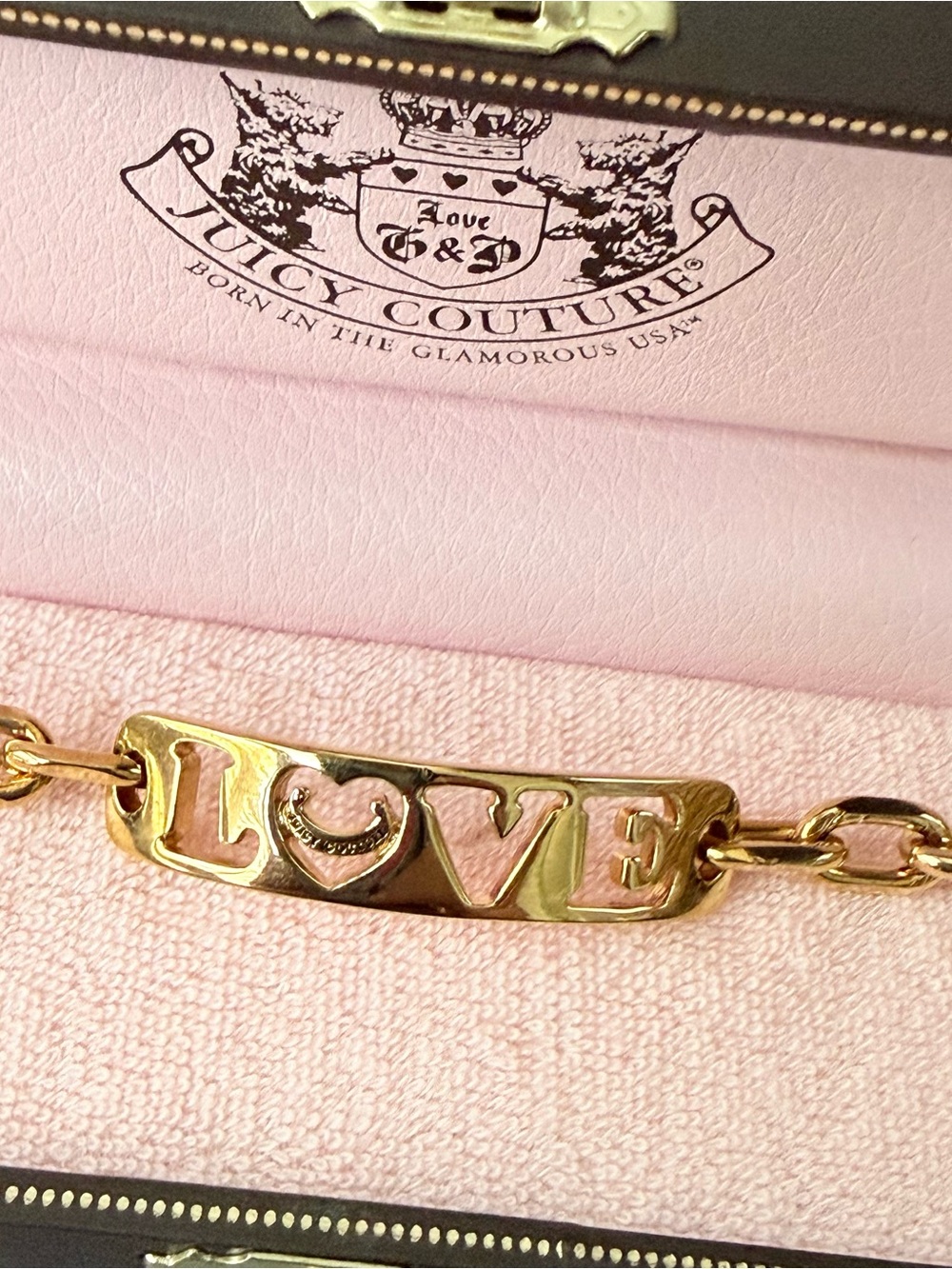 Juicy Couture Gold Tone LOVE Chainlink Bracelet NEW